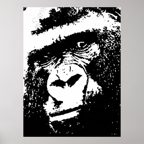 Pop Art Gorilla Portrait Poster