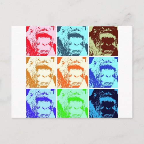 Pop Art Gorilla Postcard