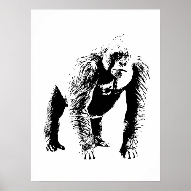Pop Art Gorilla Poster Print (Front)