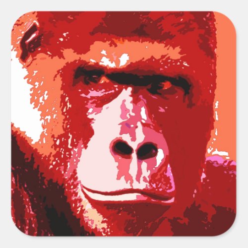 Pop Art Gorilla Square Sticker