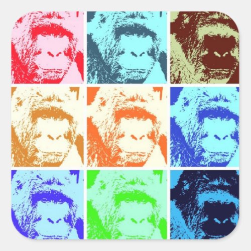 Pop Art Gorilla Square Sticker
