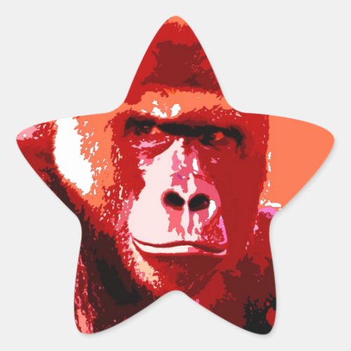 Pop Art Gorilla Star Sticker