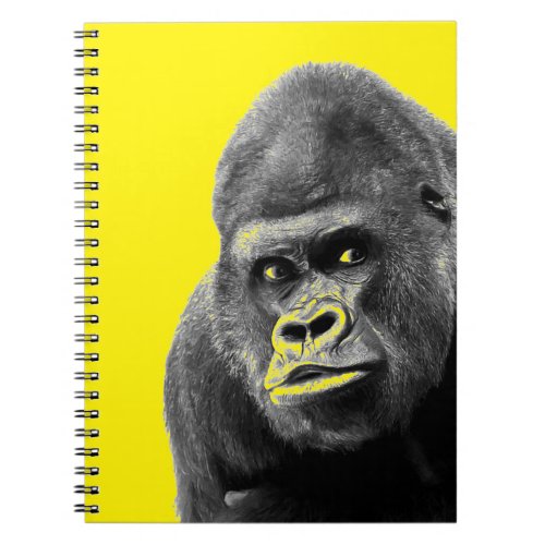 Pop Art Gorilla Yellow Gray Notebook