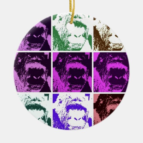 Pop Art Gorillas Ceramic Ornament