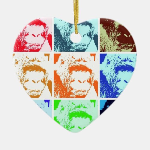 Pop Art Gorillas Ceramic Ornament