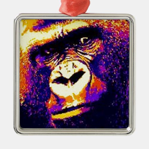 Pop Art Gorillas Metal Ornament