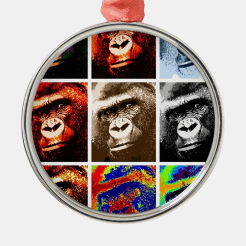 Pop Art Gorillas Metal Ornament