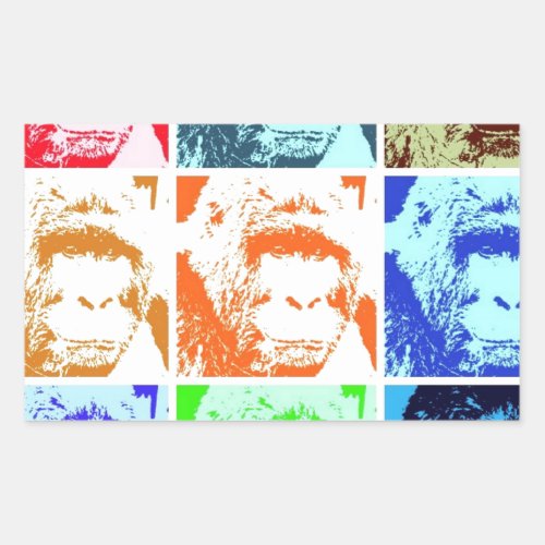 Pop Art Gorillas Rectangular Sticker