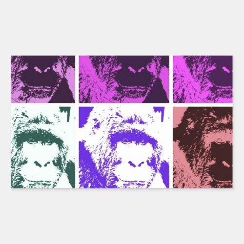 Pop Art Gorillas Rectangular Sticker