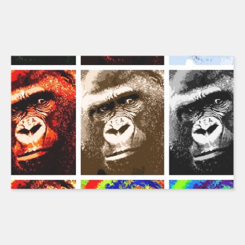 Pop Art Gorillas Rectangular Sticker