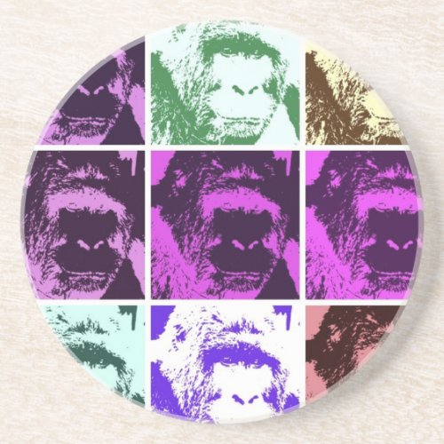 Pop Art Gorillas Sandstone Coaster