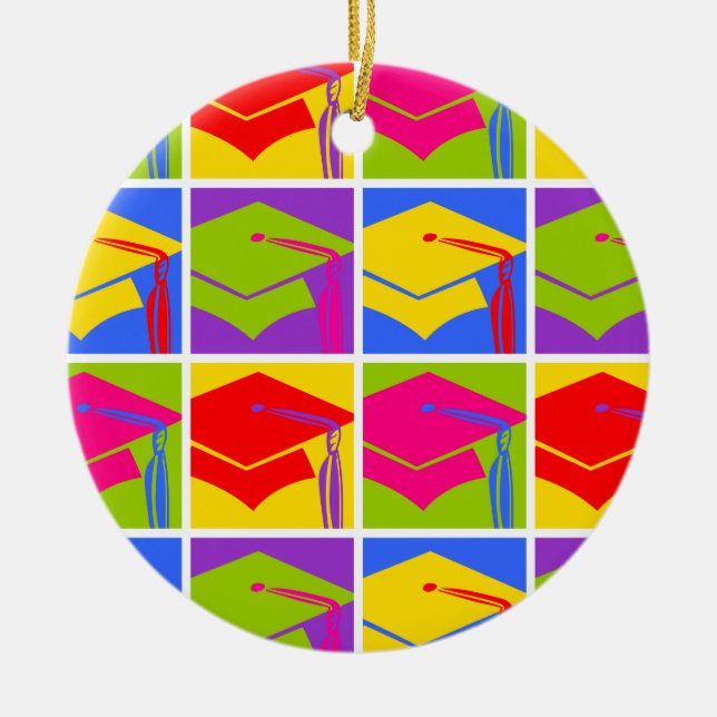 Pop Art Grad Ceramic Ornament (Front)