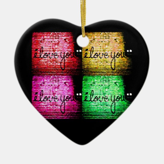 Pop Art Graffiti Love Wall Ceramic Ornament (Front)