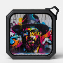 Pop art graffiti mobile speaker of a Jewish man