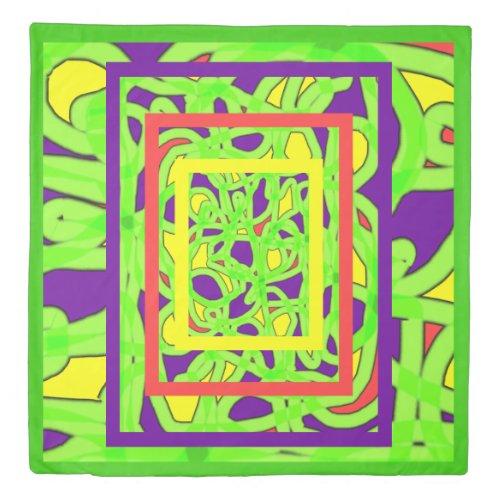 Pop Art Graffiti Queen Sized Lime Duvet Cover