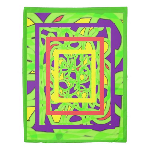 Pop Art Graffiti Twin Sized Lime Duvet Cover