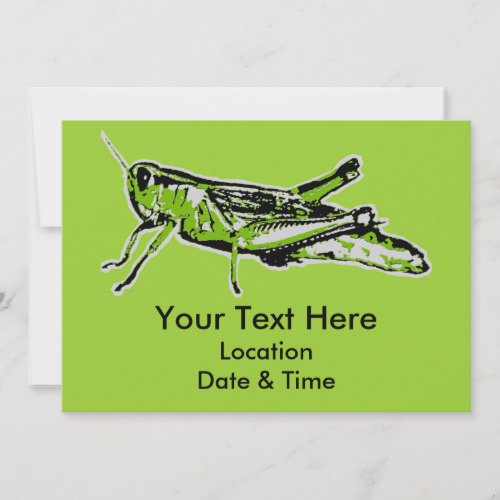 Pop Art Green Grasshopper Invitation