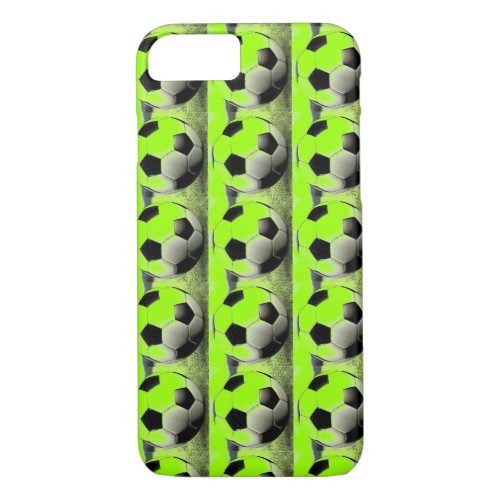 Pop Art Green Soccer Balls iPhone 7 Case