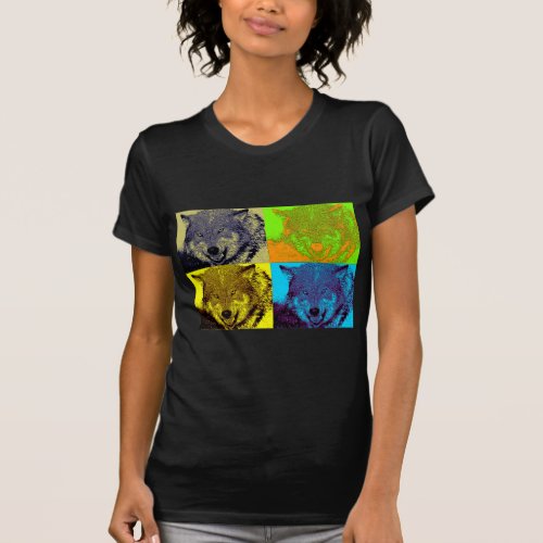 Pop Art Grey Wolf T_Shirt