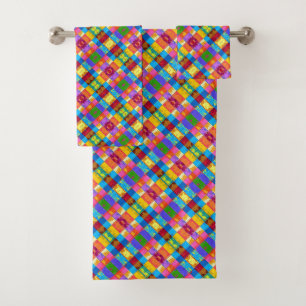 Pop Art grunge Color Blocks Bath Towel Set