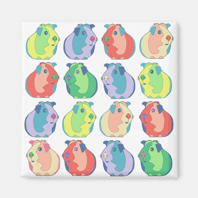 Pop Art Guinea Pig Pattern Magnet (Front)