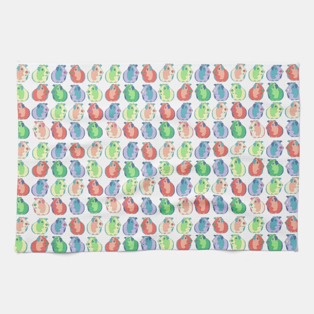 Pop Art Guinea Pig Pattern Towel (Horizontal)
