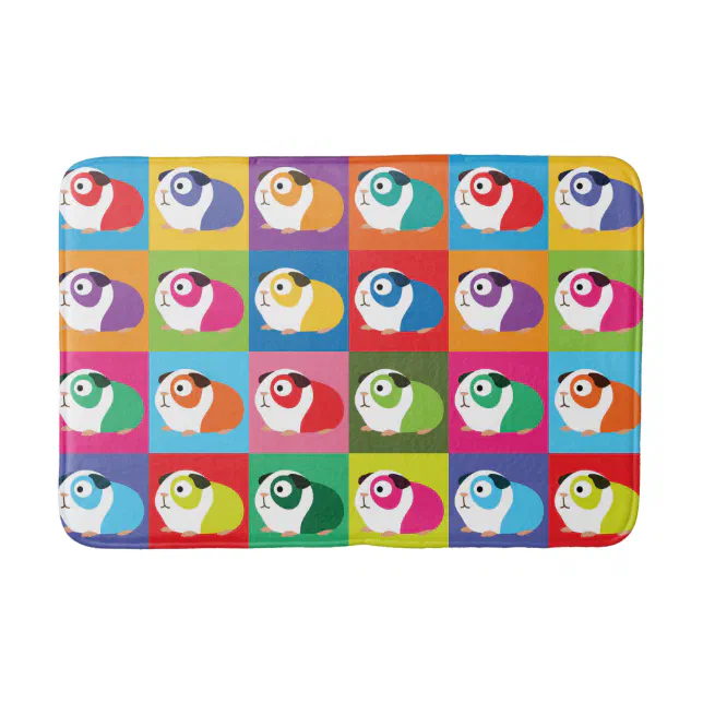 Pop Art Guinea Pigs Bath Mat Zazzle