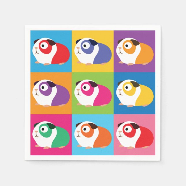 Pop Art Guinea Pigs Napkins (Front)