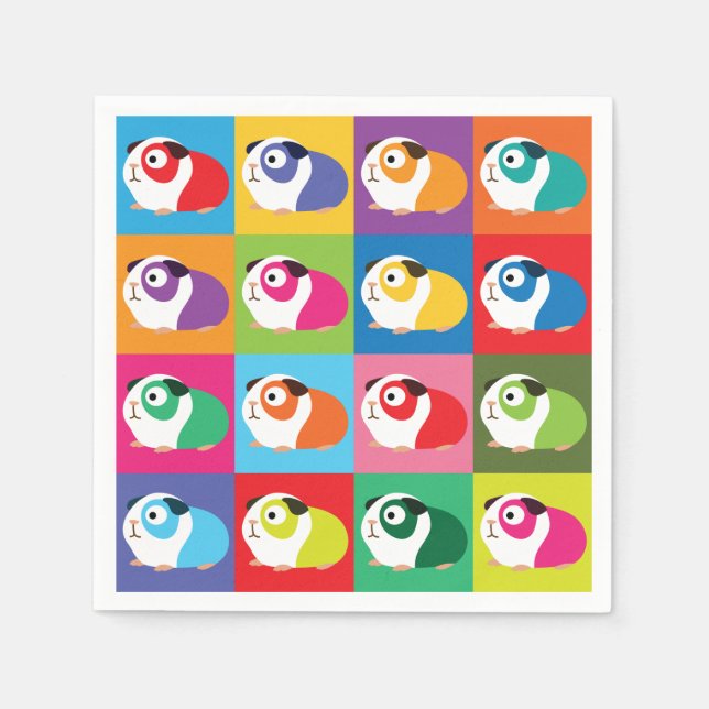 Pop Art Guinea Pigs Napkins (Front)