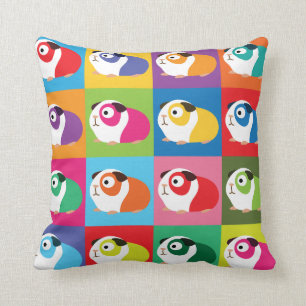 Pop Art Guinea Pigs Throw Pillow