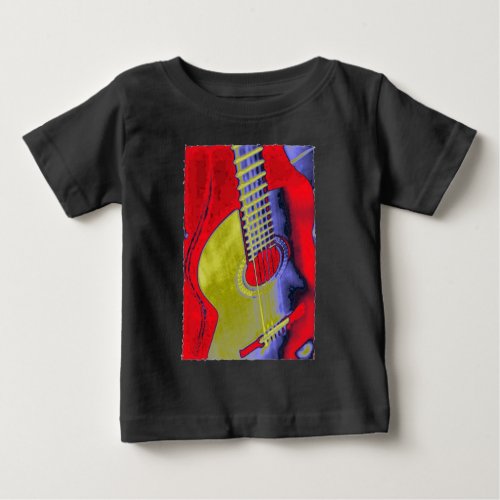 Pop Art Guitar Baby T_Shirt