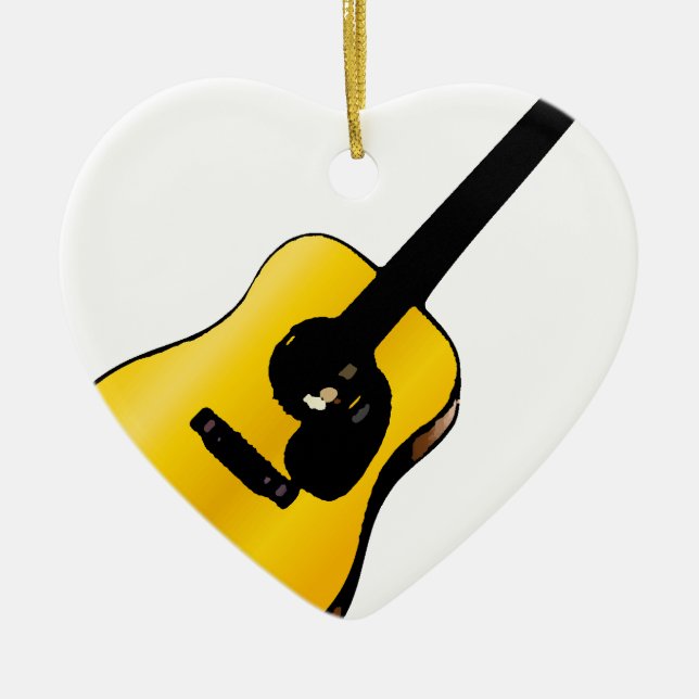 Pop Art Guitar Ceramic Ornament (Front)