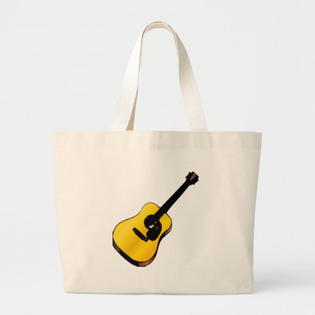 Pop Art Guitar Large Tote Bag (Front)