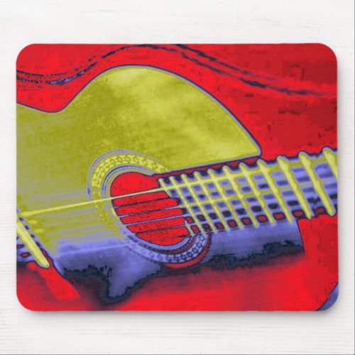 Pop Art Guitar Mouse Pad