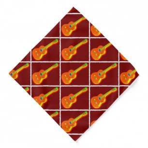 Pop Art Guitar Painting Illustration Bandana