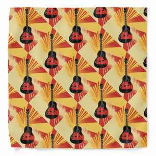 Pop Art Guitar Painting Illustration Bandana