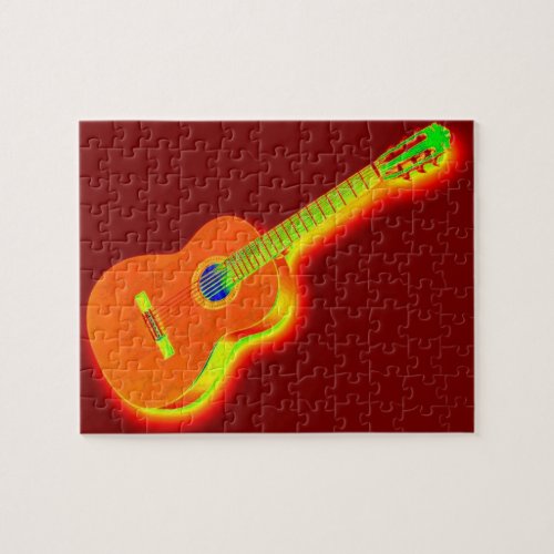 Pop Art Guitar Painting Illustration Jigsaw Puzzle