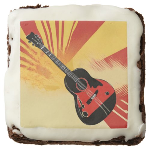 Pop Art Guitar Painting Illustration Vintage Retro Brownie