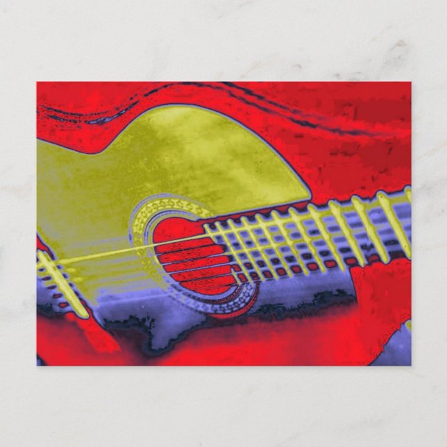 Pop Art Guitar Postcard (Front)