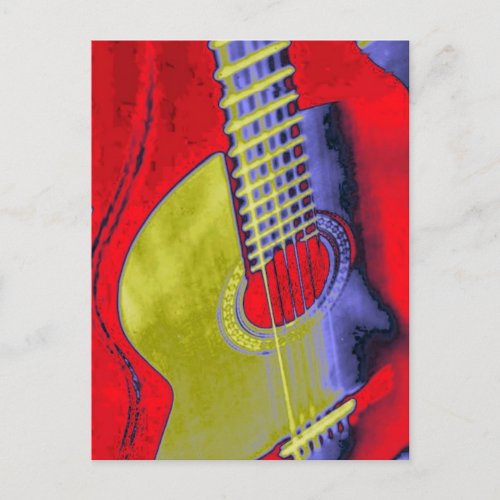Pop Art Guitar Postcard