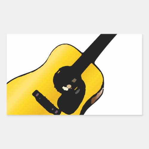 Pop Art Guitar Rectangular Sticker