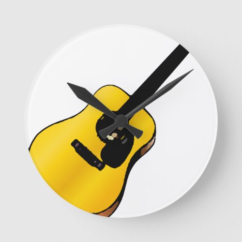 Pop Art Guitar Round Clock