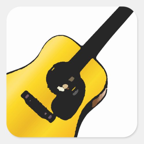 Pop Art Guitar Square Sticker