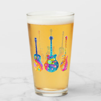 Pop Art Guitars Drink Pint Cocktail Highball Glass