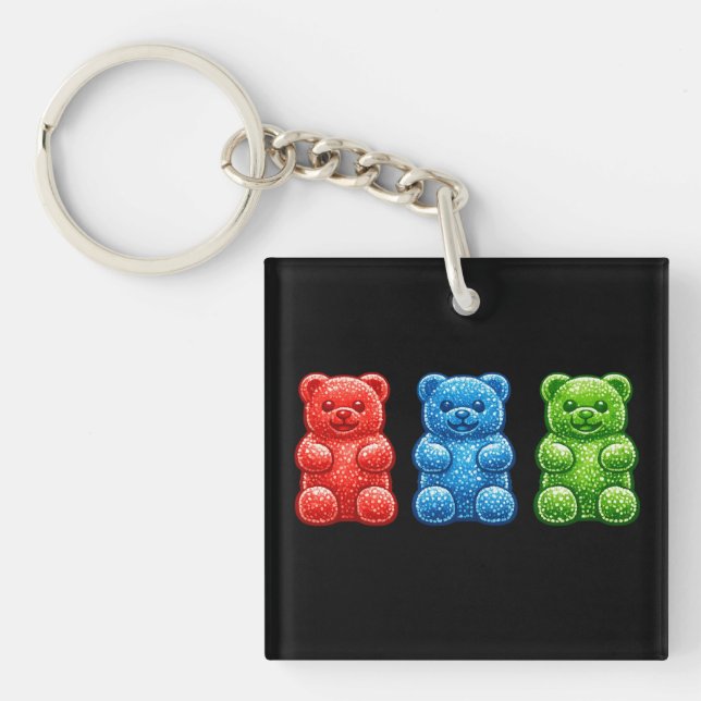 Pop Art Gummy Bears Keychain (Front)