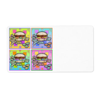 Pop Art HAMBURGER AVERY LABELS