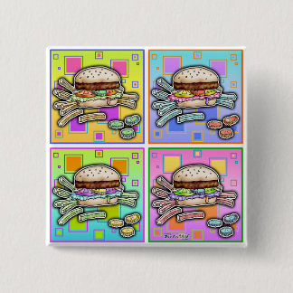 Pop Art HAMBURGER BUTTON