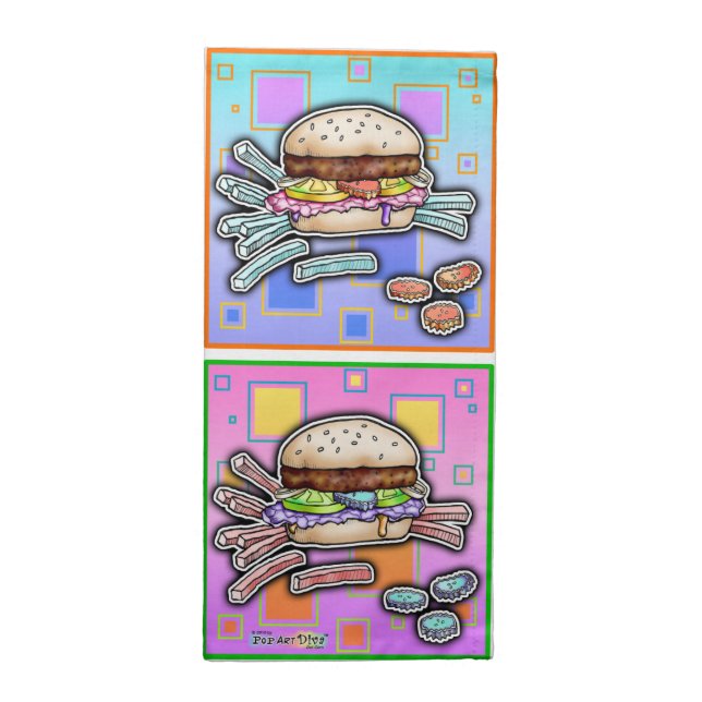 Pop Art HAMBURGER Cloth Napkin (Half Fold)