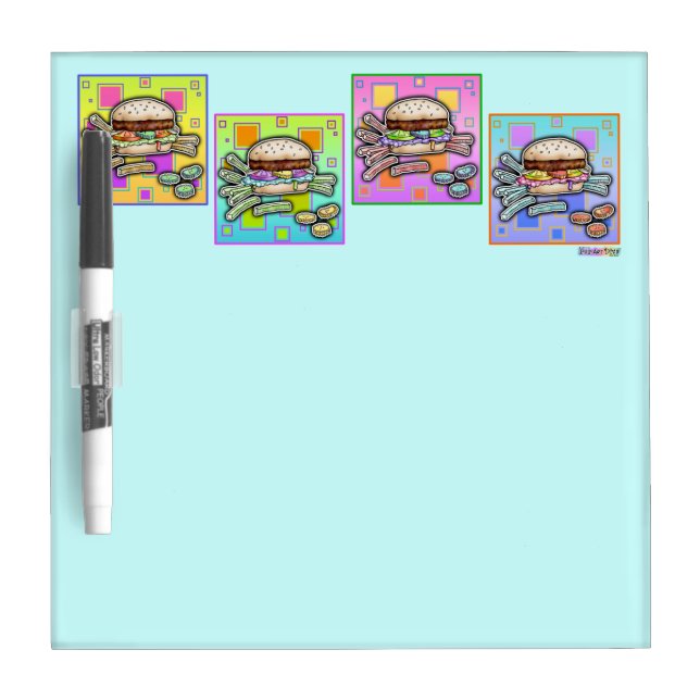 Pop Art HAMBURGER DRY ERASE BOARD (Front)
