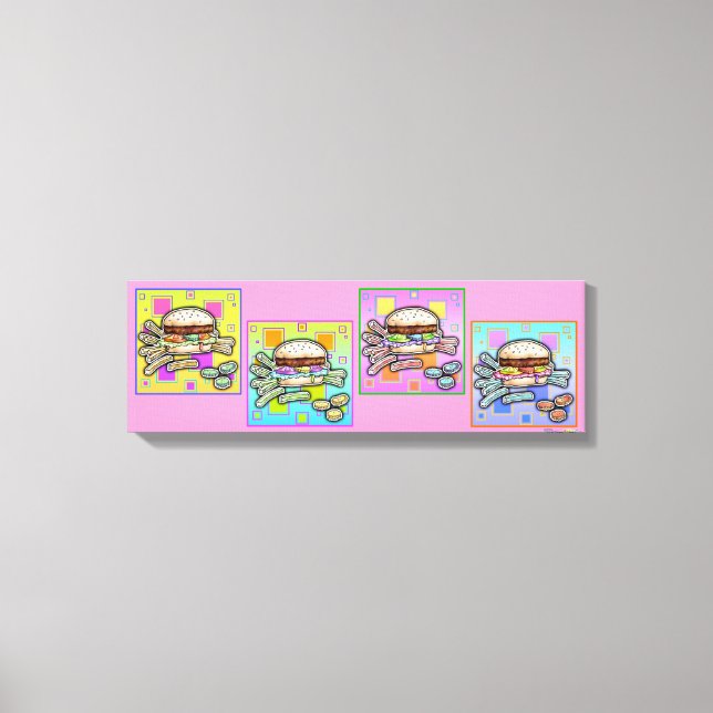 Pop Art HAMBURGER Gallery Wrapped Canvas Print (Front)